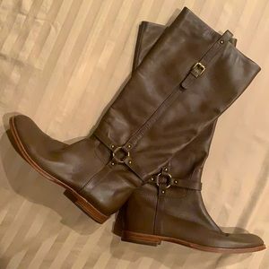 COACH Brown pull-on boots.
